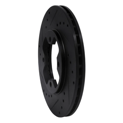 DFC Brake Rotor - Drilled and Slotted - Black 633-67005L