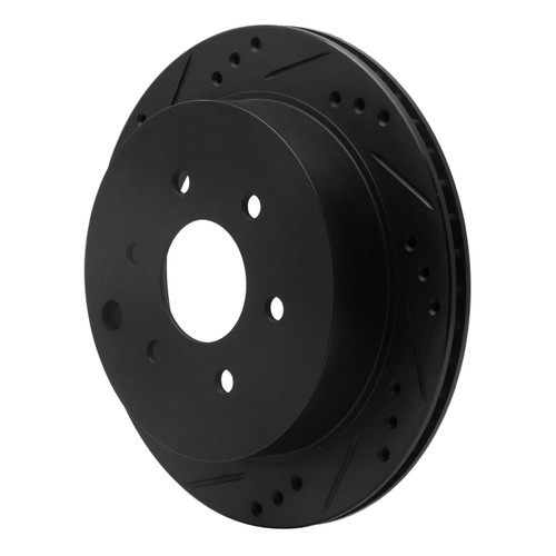 DFC Brake Rotor - Drilled and Slotted - Black 633-67094L