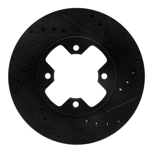 DFC Brake Rotor - Drilled and Slotted - Black 633-67005R
