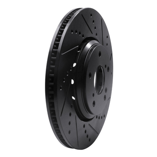 DFC Brake Rotor - Drilled and Slotted - Black 633-59063R