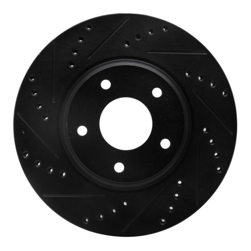DFC Brake Rotor - Drilled and Slotted - Black 633-67049L