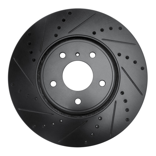 DFC Brake Rotor - Drilled and Slotted - Black 633-68014L
