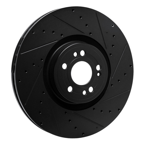 DFC Brake Rotor - Drilled and Slotted - Black 633-63180R