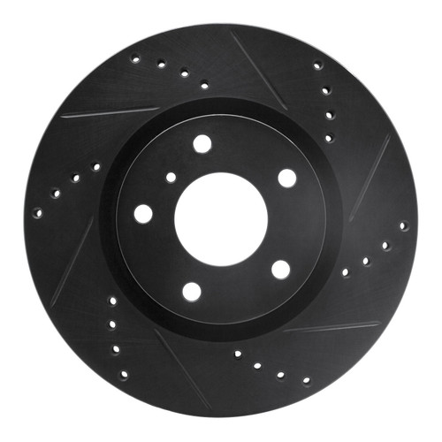 DFC Brake Rotor - Drilled and Slotted - Black 633-68007R