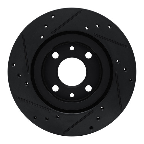 DFC Brake Rotor - Drilled and Slotted - Black 633-63159R