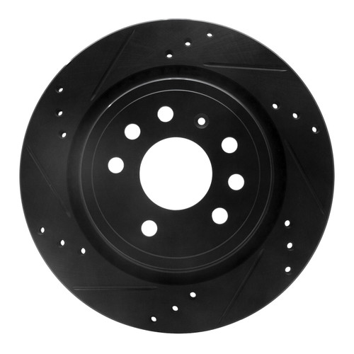 DFC Brake Rotor - Drilled and Slotted - Black 633-65018L