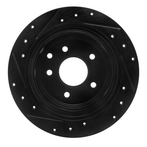 DFC Brake Rotor - Drilled and Slotted - Black 633-67050R