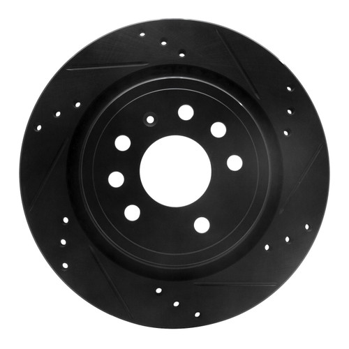 DFC Brake Rotor - Drilled and Slotted - Black 633-65018R