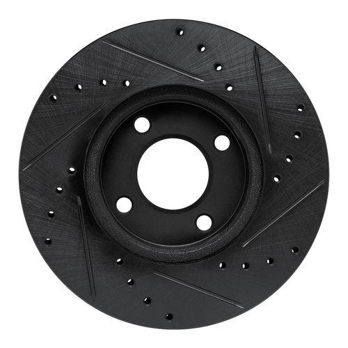 DFC Brake Rotor - Drilled and Slotted - Black 633-67112L