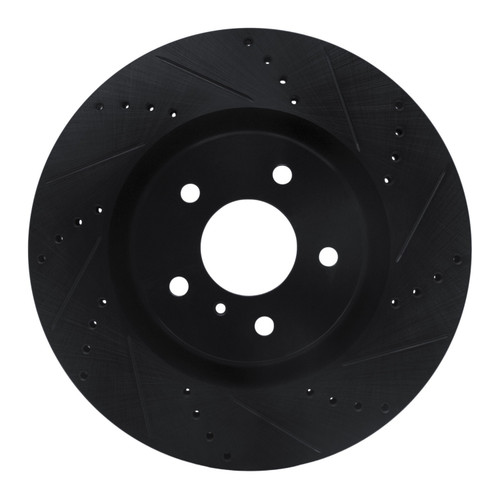 DFC Brake Rotor - Drilled and Slotted - Black 633-68008R