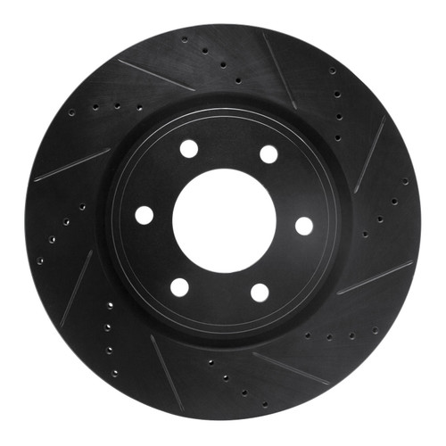 DFC Brake Rotor - Drilled and Slotted - Black 633-68016R