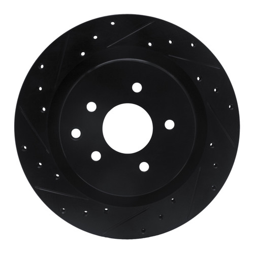 DFC Brake Rotor - Drilled and Slotted - Black 633-68009L