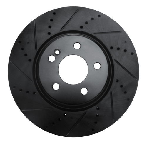 DFC Brake Rotor - Drilled and Slotted - Black 633-63162L
