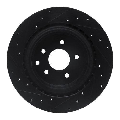 DFC Brake Rotor - Drilled and Slotted - Black 633-68009R