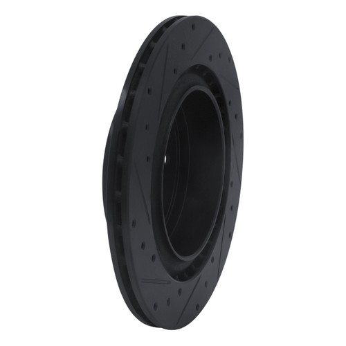 DFC Brake Rotor - Drilled and Slotted - Black 633-68009R