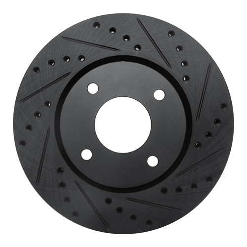 DFC Brake Rotor - Drilled and Slotted - Black 633-67056R