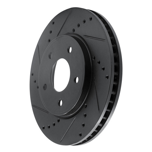 DFC Brake Rotor - Drilled and Slotted - Black 633-67103L