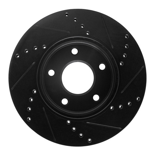 DFC Brake Rotor - Drilled and Slotted - Black 633-67103L