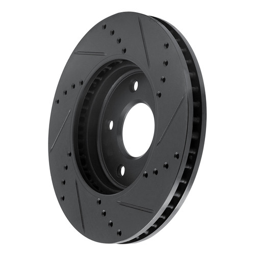DFC Brake Rotor - Drilled and Slotted - Black 633-67103L