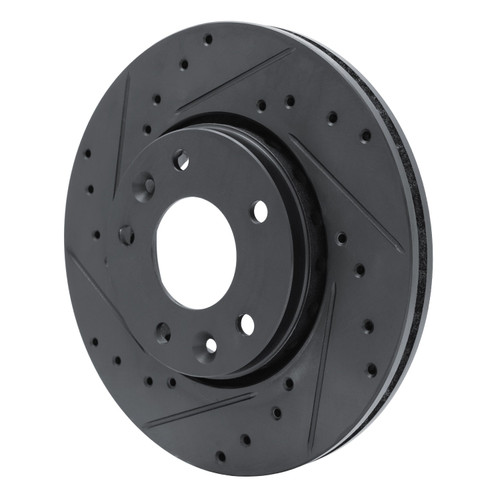 DFC Brake Rotor - Drilled and Slotted - Black 633-67114L