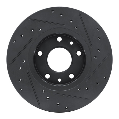 DFC Brake Rotor - Drilled and Slotted - Black 633-67114L