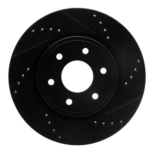 DFC Brake Rotor - Drilled and Slotted - Black 633-67092R