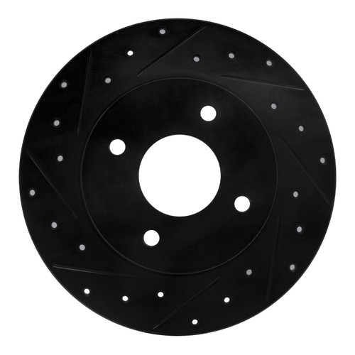 DFC Brake Rotor - Drilled and Slotted - Black 633-67053L