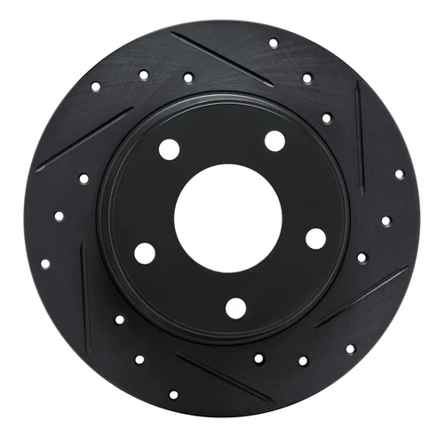 DFC Brake Rotor - Drilled and Slotted - Black 633-67115R