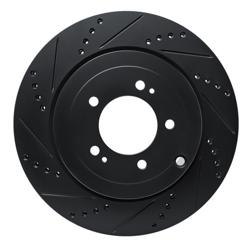 DFC Brake Rotor - Drilled and Slotted - Black 633-72042L