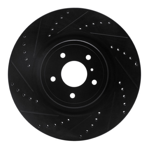 DFC Brake Rotor - Drilled and Slotted - Black 633-68012L