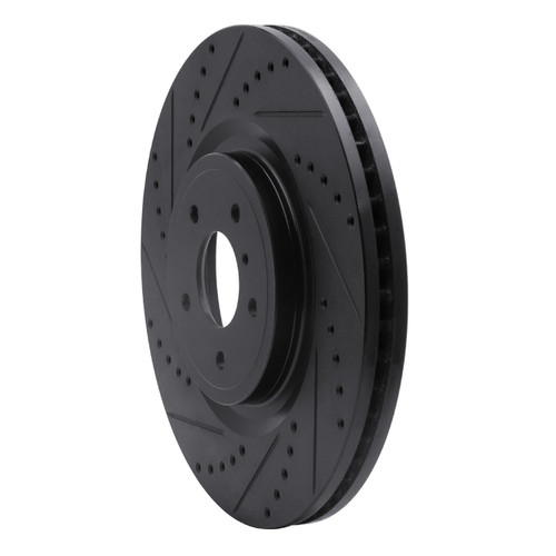 DFC Brake Rotor - Drilled and Slotted - Black 633-68012L