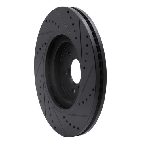 DFC Brake Rotor - Drilled and Slotted - Black 633-68012L