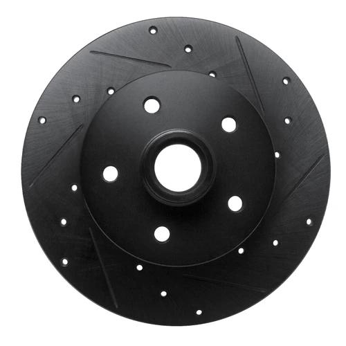 DFC Brake Rotor - Drilled and Slotted - Black 633-74037R
