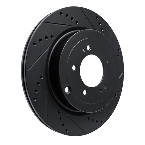 DFC Brake Rotor - Drilled and Slotted - Black 633-72042R