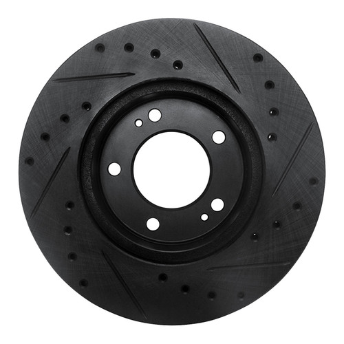 DFC Brake Rotor - Drilled and Slotted - Black 633-72004L