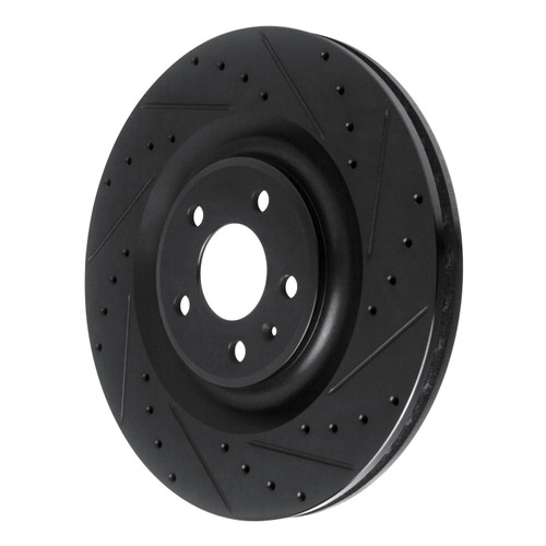 DFC Brake Rotor - Drilled and Slotted - Black 633-73079R