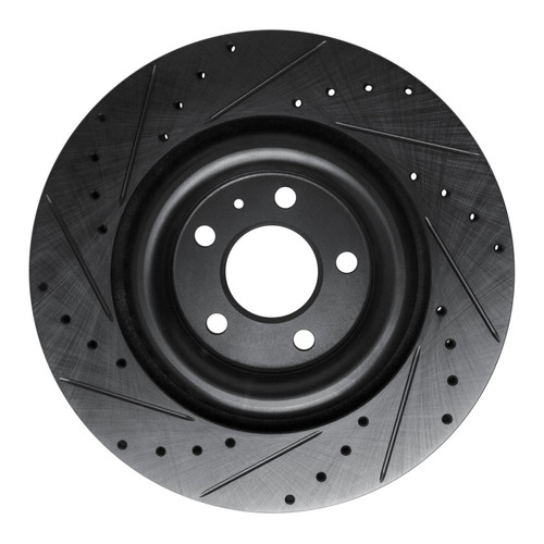 DFC Brake Rotor - Drilled and Slotted - Black 633-73079R