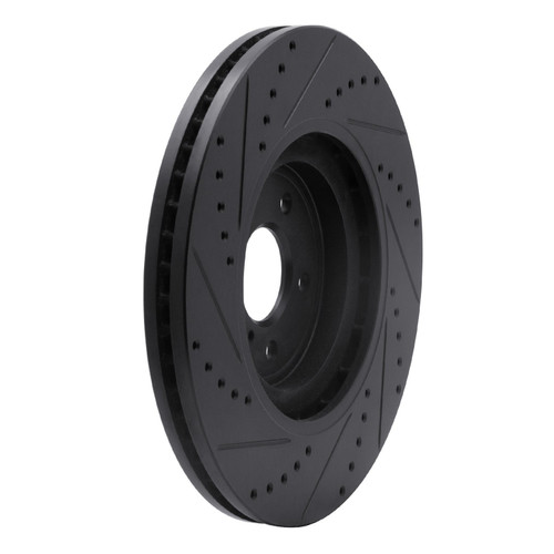 DFC Brake Rotor - Drilled and Slotted - Black 633-68012R
