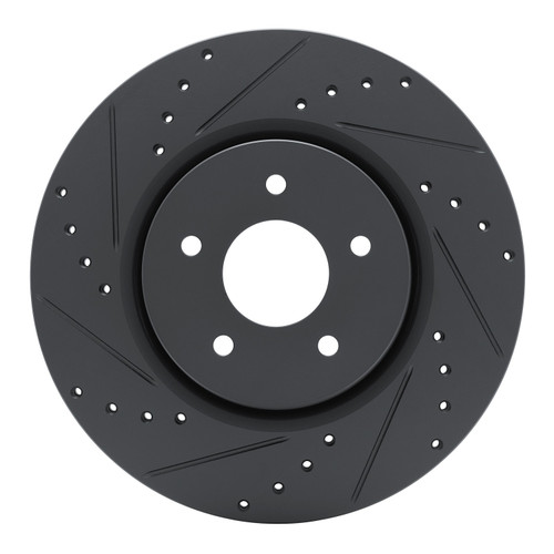 DFC Brake Rotor - Drilled and Slotted - Black 633-72071L