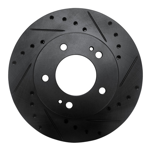 DFC Brake Rotor - Drilled and Slotted - Black 633-72004R