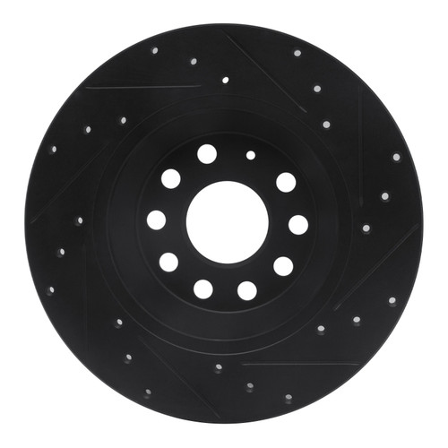DFC Brake Rotor - Drilled and Slotted - Black 633-73082L