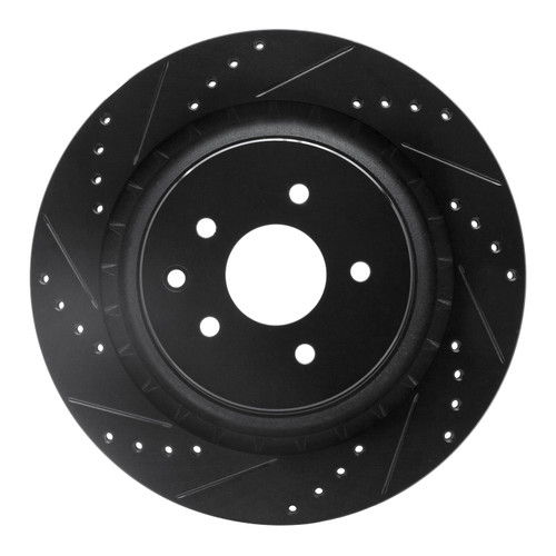 DFC Brake Rotor - Drilled and Slotted - Black 633-68013L