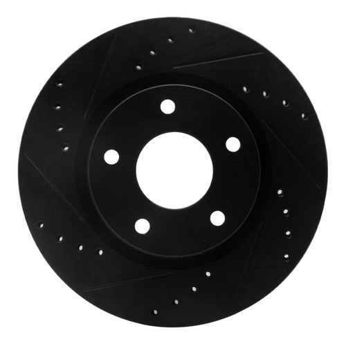 DFC Brake Rotor - Drilled and Slotted - Black 633-67064L