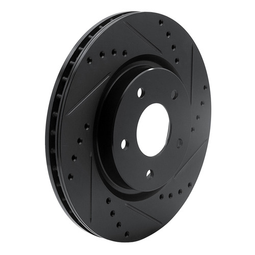 DFC Brake Rotor - Drilled and Slotted - Black 633-67106R