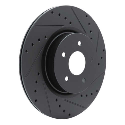 DFC Brake Rotor - Drilled and Slotted - Black 633-72071R