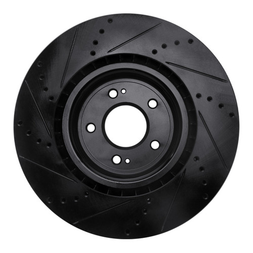 DFC Brake Rotor - Drilled and Slotted - Black 633-72043R