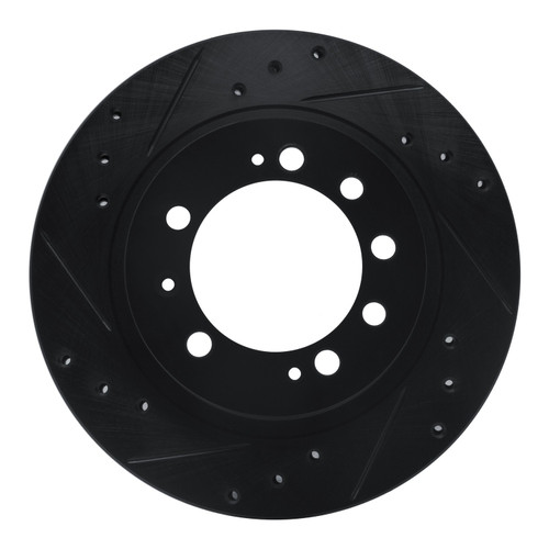 DFC Brake Rotor - Drilled and Slotted - Black 633-72005L
