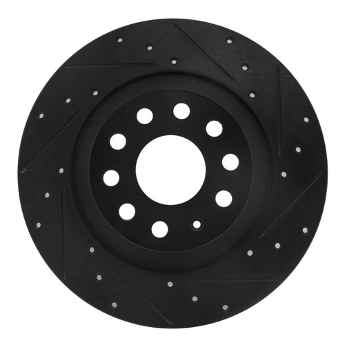 DFC Brake Rotor - Drilled and Slotted - Black 633-73082R