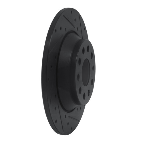 DFC Brake Rotor - Drilled and Slotted - Black 633-73082R