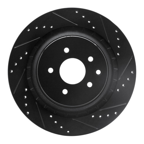 DFC Brake Rotor - Drilled and Slotted - Black 633-68013R